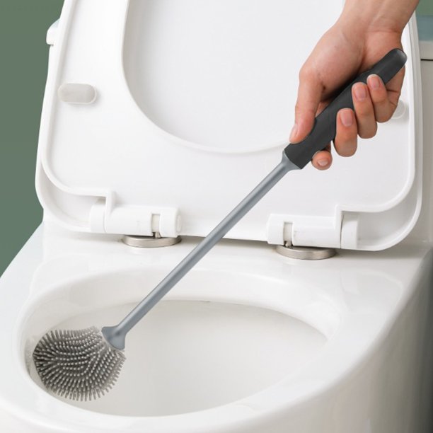 Cepillo De Baño Cepillo de inodoro montado en la pared Cepillo de fregado de inodoro de mano para el hogar (negro) Wdftyju Libre de BPA