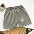 thumbnail image 2 of NOLDARES Boys Cotton Shorts Toddler Cotton Pull On Shorts with Drawstring for Summer Vacation(Grey,5-6 Years), 2 of 4