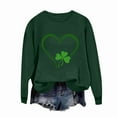 thumbnail image 2 of Felirenzacia Women’s St. Patrick Sweatshirt Lucky Clover Graphic Casual Pullover Top for Holiday Wear, Army Green,L, 2 of 7