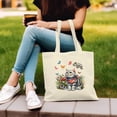 thumbnail image 3 of American Shorthair Celebrates Spring and Happy Easter Canvas Tote Bag Cat Lover Kitten Owner Gifts Reusable Shopping Grocery Bag - 02001, 3 of 5