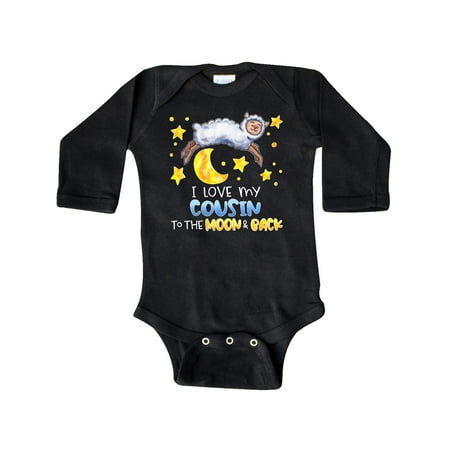 

Inktastic I Love my Cousin to the Moon and Back Cute Sheep Gift Baby Boy or Baby Girl Long Sleeve Bodysuit