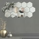 thumbnail image 2 of 24 Piezas Adhesivos de Pared con Espejo Hexagonal, Adhesivos Acrílicos Hexágonos 3D para Niños Niñas, Habitación Infantil, Dormitorio, Hogar, Sala de Estar, Sofá, TV, Decoración de Pared, Plata, 2 of 6