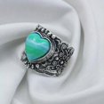 thumbnail image 3 of GKNET Silver Plated Rings Women Delicate Jewelry Oval Cut Turquoise Wedding Ring Size 6-11-#17-8, 3 of 6