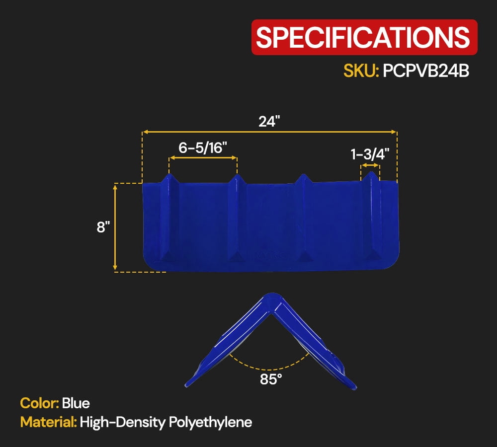 (4 Pack) Blue Corner Protector V Shaped Edge Guard 8" x 8" x 24" Inches
