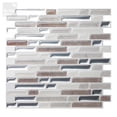 thumbnail image 1 of Tic Tac Tiles 10"x 10" Peel and Stick Self Adhesive Removable Stick On Kitchen Backsplash Bathroom 3D Wall Sticker Wallpaper Tiles in Como Designs (Pebble), 1 of 8