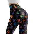 thumbnail image 5 of DISNIMO Dog Paw Printed High Waisted Leggings Tummy Control, Stretch Yoga Pants Leggings for Women, Breathable Workout Leggings for Yoga Gym, Black, L, 5 of 6