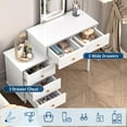 thumbnail image 4 of Kojooin Coiffeuse avec Miroir et Lumières, Table de Maquillage Moderne Noire avec 2 Tiroirs et Armoire Réglable, 4 of 7