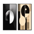 thumbnail image 2 of Designart "Essential Existence Circular Geometric Harmony I" Modern Geometric Framed Wall Art Set Of 2 - Modern Black Framed Canvas Set For Living Room Decor, 2 of 6