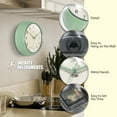 thumbnail image 6 of Infinity Instruments Retro Round Metal Wall Clock, Meadow Mist, 9.5", 6 of 7