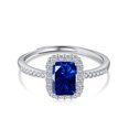 thumbnail image 2 of Anillo de plata esterlina S925 con circonitas coloridas en forma de diamante, diseño avanzado, anillo abierto elegante y simple, 2 of 6