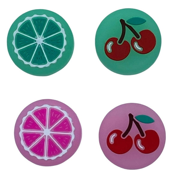 JenDore Jelly Pink Green Cherries Fruit 4Pcs Silicone Thumb Grip Caps for Nintendo Switch