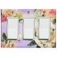 thumbnail image 1 of Metal Light Switch Plate Outlet Cover Flower White Rose Purple ROS012, 1 of 13