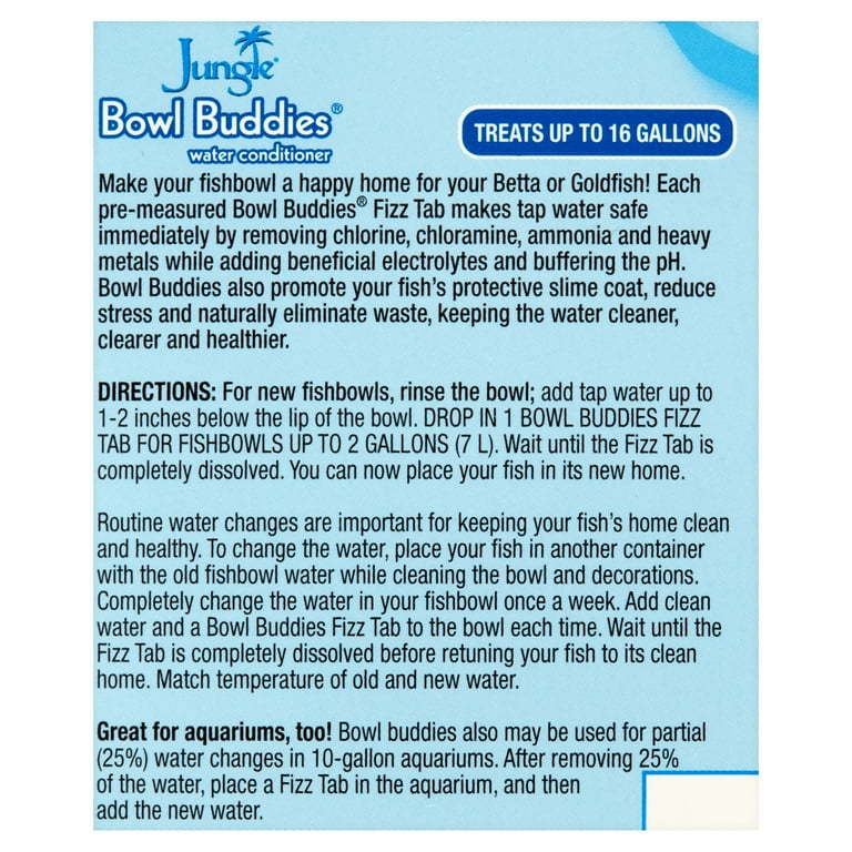 Jungle Bowl Buddies Water Conditioner for Aquariums 8 Ct