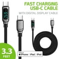 thumbnail image 2 of Cellet USB Cable Compatible with Samsung Galaxy A25 5G - Digital Display High Powered PD (Power Delivery) Fast Charging and Data Sync USB-C to USB-C Cable - 3.3 Feet, 2 of 7