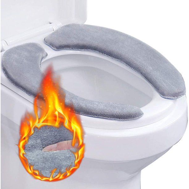 Toilet Seat Cover, 2pcs Memory Foam Toilet Seat Cover Washable Toilet Seat Cushion Toilet Heating Pad