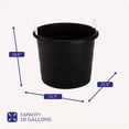 thumbnail image 3 of 20 Gallon Storage Tub, Round Heavy Duty Plastic Container with Rope Handles, 21.5 x 21.5 x 16.5 inches (Black), 3 of 6