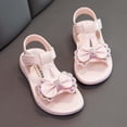 thumbnail image 4 of Pedort Toddler Girl Sandals Open Toe Flower Princess Flat Shoes Summer Sandals Pink,34, 4 of 5