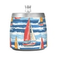 thumbnail image 7 of Yayeee Ashtray with Lid for Cigarette Smokeless Stainless Steel Home Ash Holder, Red Sailboats, 7 of 7
