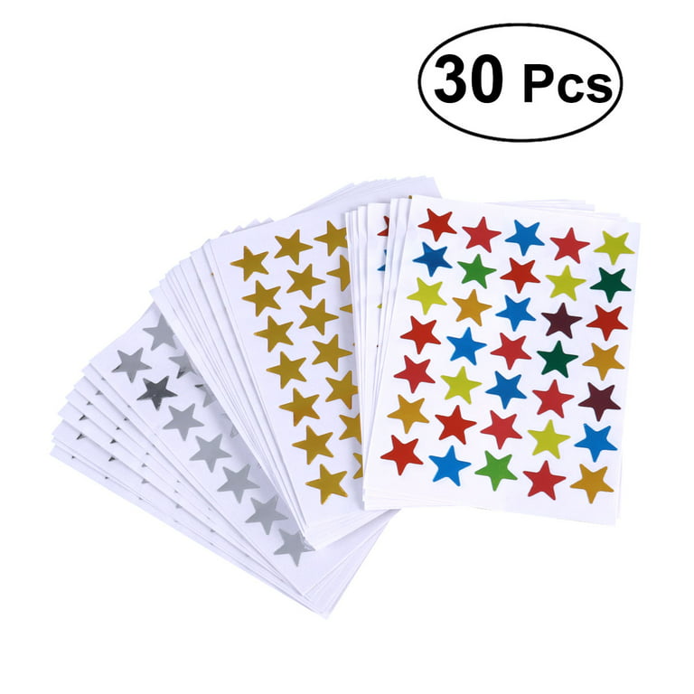 Tofficu 10 Sheets Star Stickers Small Award Stickers for Kids Self Adhesive  Star Sticker Gold Stars Stickers Self Adhesive Stickers Stars Star Decor