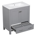 thumbnail image 6 of Grey Bathroom Vanity Set 60 inches with Embedded Ceramic Sinks and Sturdy Solid Wood Frame, 6 of 7