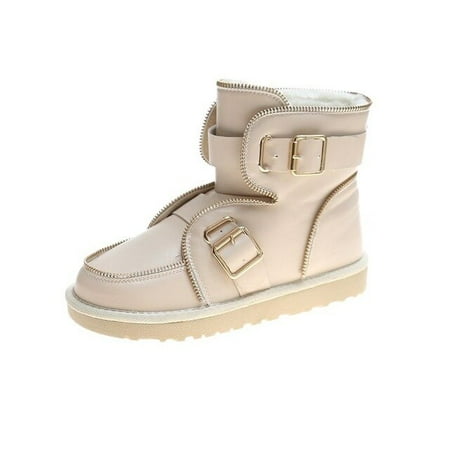 

New Design Women Winter Snow Boots Plush Lining Keep Warm Shoes Buckle Zipper Decoration Lady Booties Girls Ankle Boots