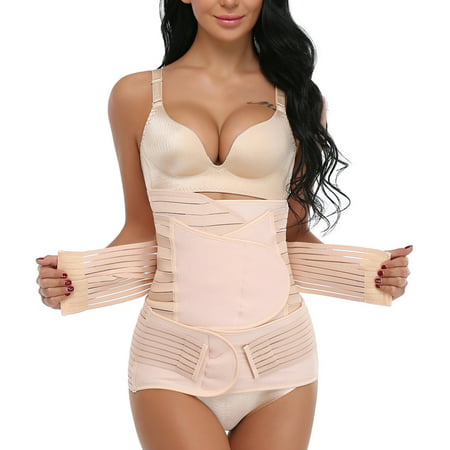 SLIMBELLE 3 in 1 Postpartum Support Recovery Belly Band Corset Wrap Postnatal C-Section Waist Pelvis Shapewear (Best Belly Band For C Section)