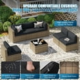 thumbnail image 6 of Sunmthink 7-Piece Wicker Patio Furniture Sets, Outdoor Conversation Set with 4 Inches Thick Cushions and Waterproof Cover, 6 of 6