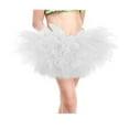 thumbnail image 3 of YUEJUIR Women's Five Layer Mesh Cake Skirt Tutu Skirt Mesh Skirt Cosplay Tutu Skirt Beach Adult Five Layer Tutu Skirt (White,One Size), 3 of 5