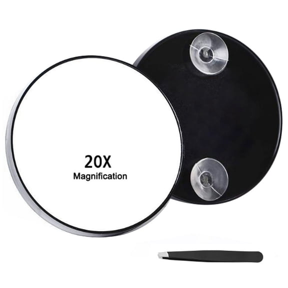 Magnifying Mirror with Suction Cup Compact Durables Travel Makeup Mirror for Plucking Eyebrows Removing Blackheads 20X