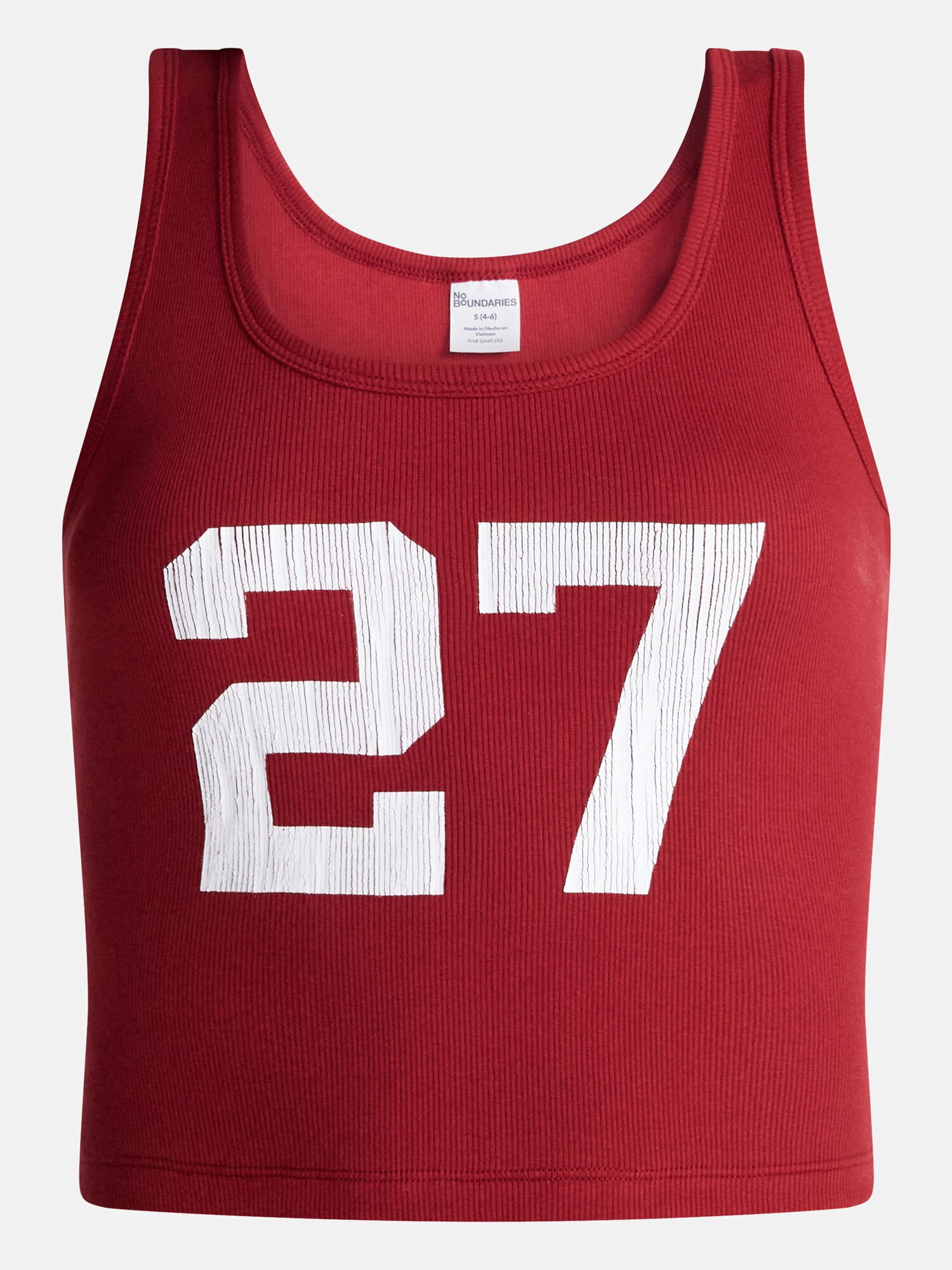 No Boundaries Ribbed Graphic Game-Day Tank Top, Women's and Women's Plus Sizes XXS-4X