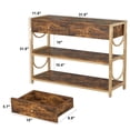 thumbnail image 3 of Bingirl Console Table with Drawers and 3-Tier Storage Shelves - Sofa Table for Living Room, Entryway, Behind Couch, Hallway, Foyer, Bedroom, Kitchen (Rustic Brown), 3 of 7