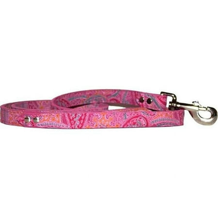 UPC: 0024764604878 | Leather Brothers 6255-PK 0.75 x 4 ft. Paisley Dog Leash Pink