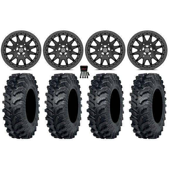 Valor V09 Beadlock 15" Wheels Black 34" MT911 Tires Can-Am Maverick R
