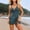 Navy, variant on UTSJKR Women's One Piece Swimsuit V Neck Spaghetti Straps Tummy Control Bathing Suit Side Slits Tie Knot 2025 Swim Dress Army Green M