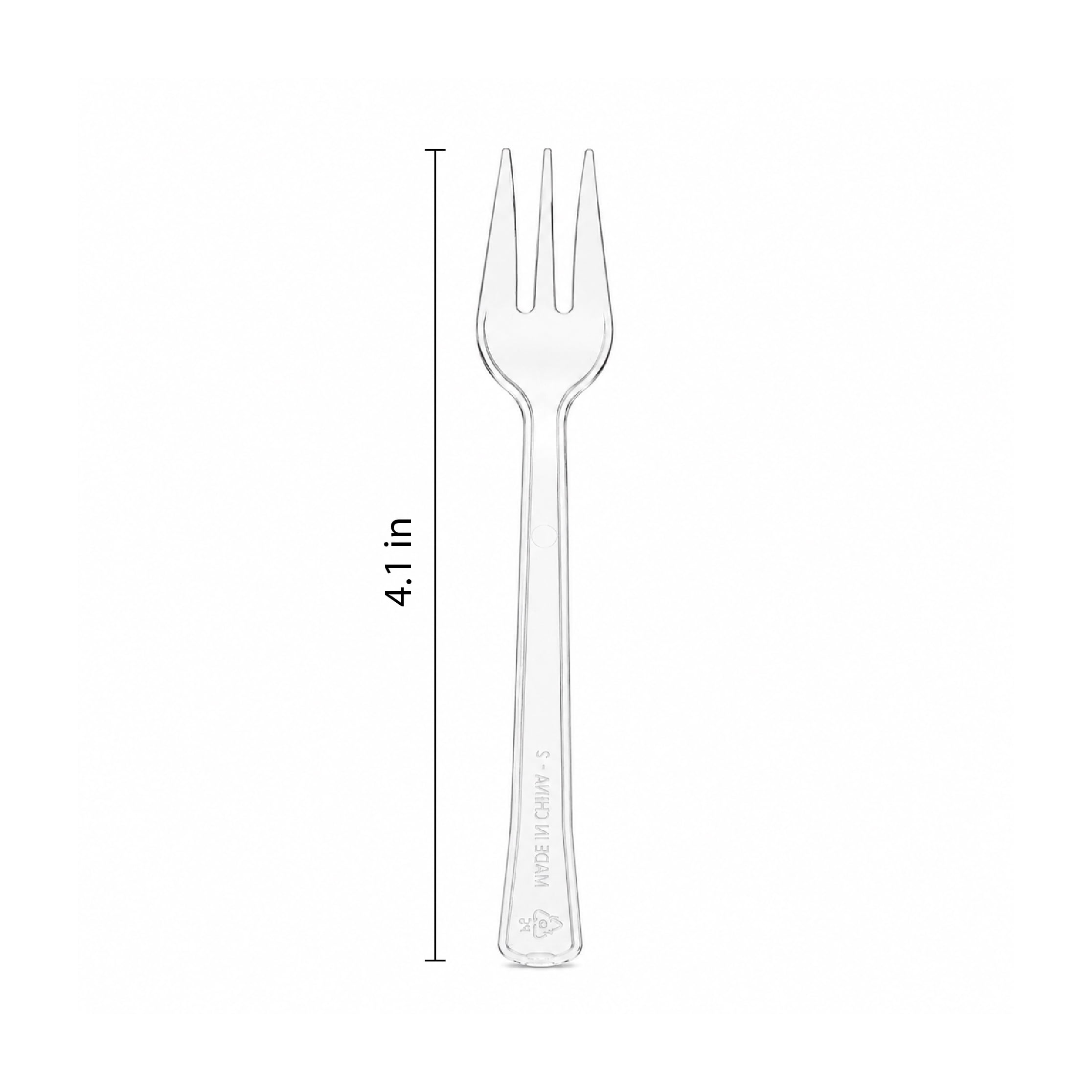 48 Count, 4.1 IN Clear Disposable Plastic Cocktail Forks, by Way To Celebrate