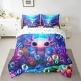 thumbnail image 2 of Castle Fairy Children Cartoon Axolotl Bedding Comforter Set,Salamander Full Bedding Set, 2 of 8