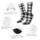 thumbnail image 4 of Balery White And Black Plaid Calcetas Largas con Estampado para Hombre y Mujer – Suaves y Transpirables, Talla Única (US 5-11), 4 of 6