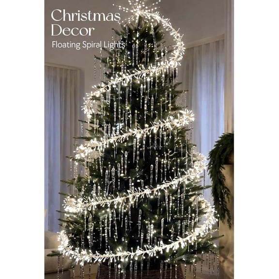 Christmas Decorations - 2000 LED 60ft Floating Spiral Christmas Tree Lights