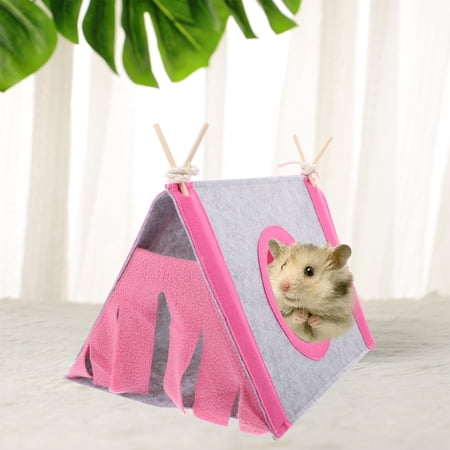 MOKKHNB Bunny Houses Hamster Nest Felt Hut Pink 1 PCS Small Animal Shelter