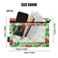 thumbnail image 3 of Watermelon Slices and Flower 2 Pack Pencil Pouch for 3 Ring Binder Smooth Zipper Folders with Pockets Clear Window Pencil Case, 3 of 6