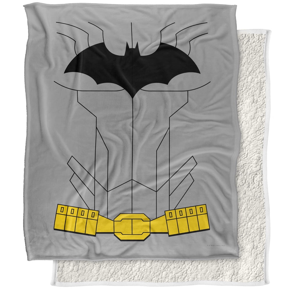 Batman Blanket, 50"x60", New Batman Uniform Silky Touch Sherpa Back