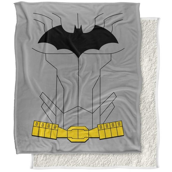 Batman Blanket, 50"x60", New Batman Uniform Silky Touch Sherpa Back Super Soft Throw Blanket