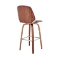 thumbnail image 6 of Maykoosh Art Deco Dreams Mid Century Modern Swivel Bar Stool for Kitchen Island Counter in Gray Faux Leather and Walnut Wood, 26" Seat Height, 6 of 6