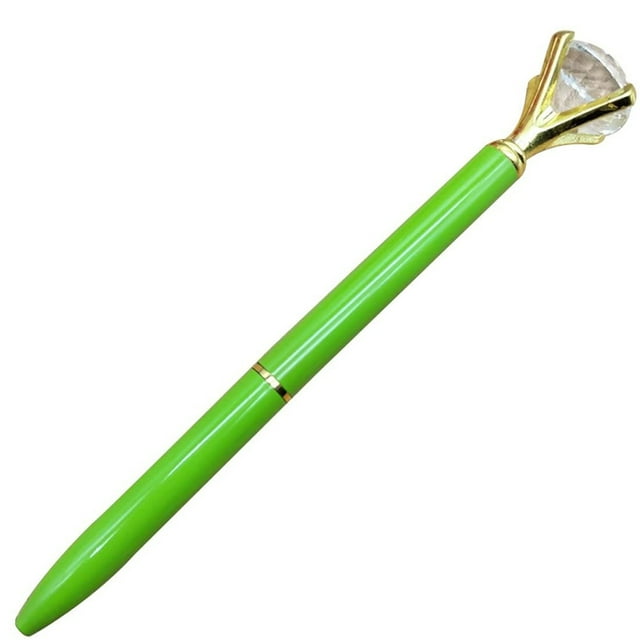 Renjiang Ball Point Pens For Teachers Green Pencrystal Ball Pens Ballpen Fashion Large Diamond Ballpoint Pens 5ml Gel Pens