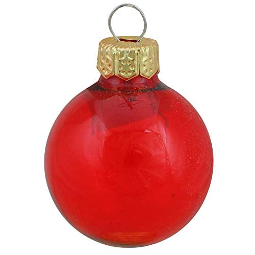 Whitehurst 8ct Clear Red Glass Ball Christmas Ornaments 3.25" (80mm)
