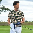 thumbnail image 3 of Logiee Flowers Print Mens Polo Shirts,Mens Golf Polo Shirts,Short Sleeve Casual Polo Shirts for Men,Summer Fashion Beach Shirts-Large, 3 of 6