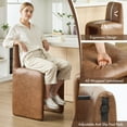 thumbnail image 5 of Dayalane Modern Bar Stools Set of 2, 26" Upholstered Leather Counter Height Stools with Back Support, Armless Kitchen Island Chair Side Stool with Footrest, No Assembly Required, Brown, 5 of 5
