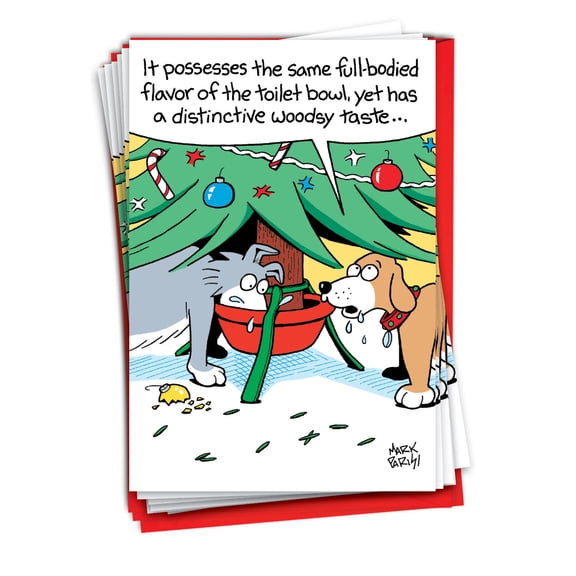 NobleWorks, Full-Bodied Flavor - 12 Funny Christmas Cards Boxed - Bulk Set, C10743XSG-B12x1