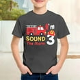 thumbnail image 2 of Byoo Little Boy's Fire Truck Graphic T Shirt Birthday Fire Truck Print Crew Neck Short Sleeve Summer Tshirt Breathable Tee Shirt, 2 of 4