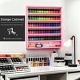thumbnail image 5 of Advwin Wall Mounted Nail Polish Rack, 6-Tier Wood Display Shelf Organizer for Nail Polish, Tattoo Ink, Figurines, Makeup and More, Pink, 5 of 7